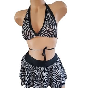 2 piece skirt with bikini top